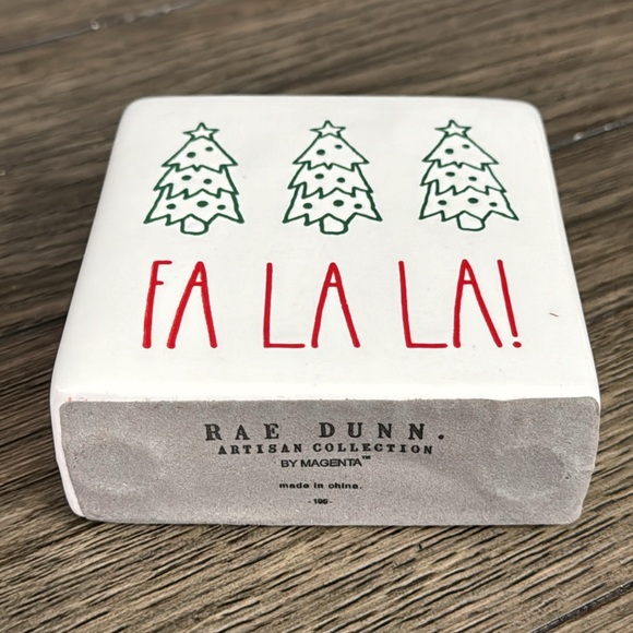 Rae Dunn Fa La La! Christmas Block Sign NEW - Picture 3 of 7